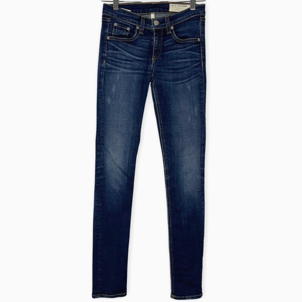 Frame Womens Jean 28 Dark Blue Stonewash Denim Stretch Cropped Skinny Pockets